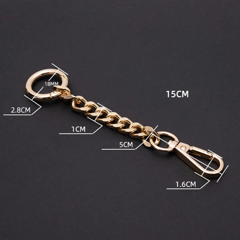 15Cm Bag Extension Chain For Purse Clutch Handbag Metal Hanging Buckle Chain Gold Silver Black Short Chain Diy Bag Accessories