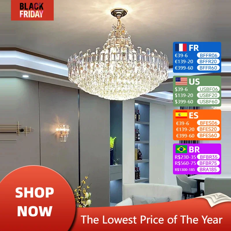 Modern Led Lights Luxury Crystal Chandelier for Living Room Modest Ceiling Lamps Dining Table Lustres Decoration Home-appliance