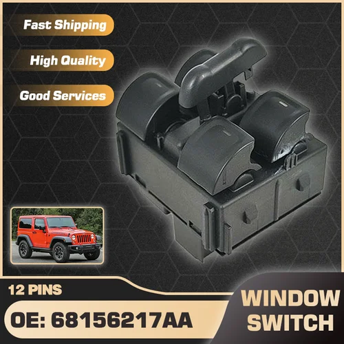 Imagen 1 del producto Para Jeep Wrangler JK 2011 2012 2013 2014 2015 2016 2017 interruptor de ventana principal de energía eléctrica de coche botón de consola elevador 68156217 AA