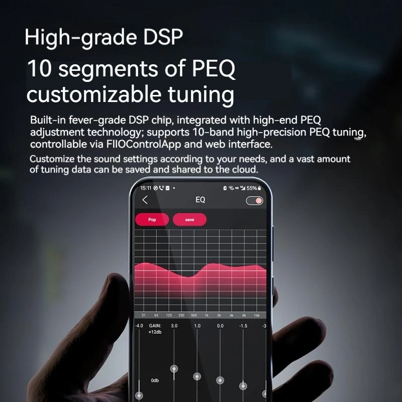 FiiO JadeAudio JIEZI B Decoding Headphone Power Amplifier PCM 384kHz DSD256 Portable Earphone Adapter Custom Decoding Small Tail