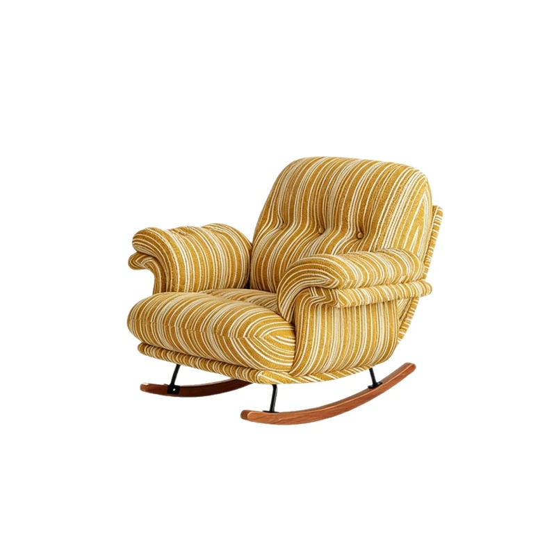 Retro single rocking chair adult home balcony living room leisure sofa reclining and sleeping antique lazy rocking chair