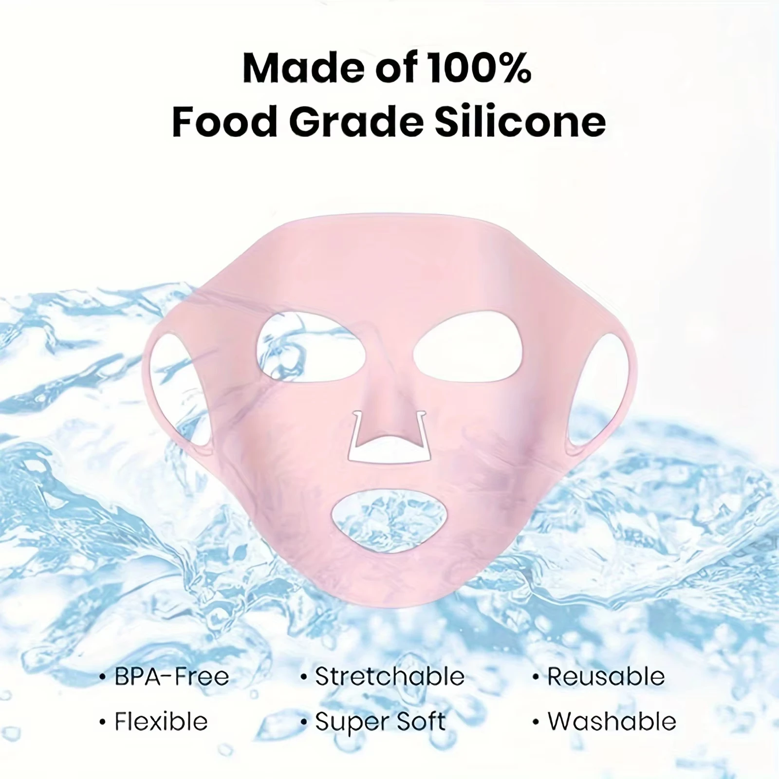 3D Silicone Facial Mask Cover Reusable Ear Hanging Anti-ageing Moisturising Face Shield Double Absorption Anti-Evaporation Mask