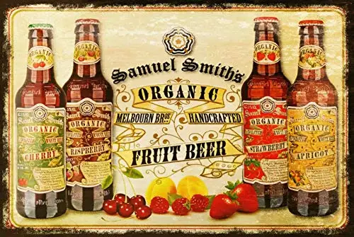 Samuel  Fruit Beer 12x16 Inch Vintage Retro Decor Metal Tin Sign