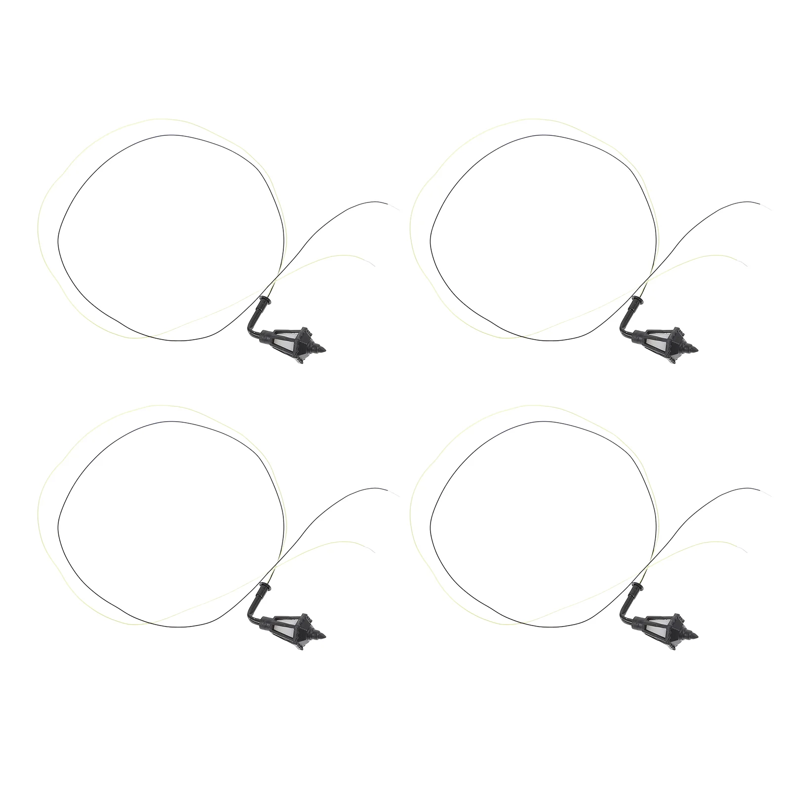 4 Pcs Lamp Wall Model outside Lamps for Mini Guitar Miniature Scene Accessories LED Rubber Child