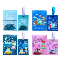 2pcs/Set Passport Holder Luggage Tag Travel Passport Protective Cover Suitcase Label Name ID Address Holder Travel Accessories