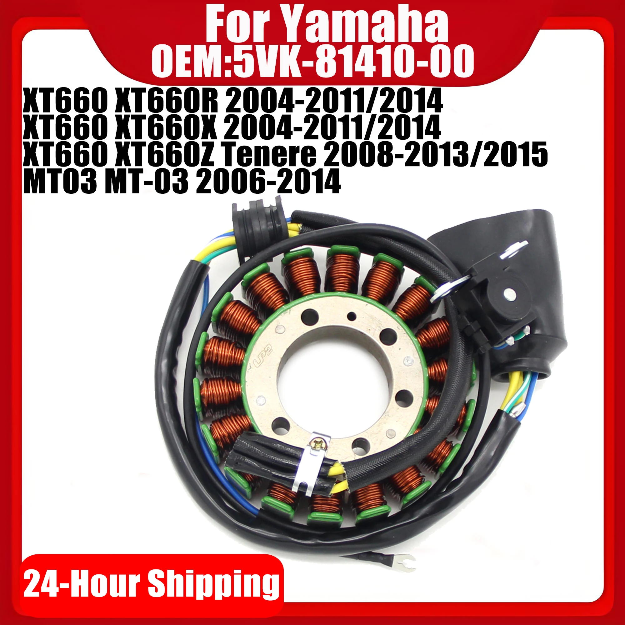 

5VK-81410-00 Stator Coil For Yamaha XT660 XT660R XT660X XT660Z Tenere / MT03 MT-03 MT 03 / XT 660 R X Z / XT 660R 660X 600Z