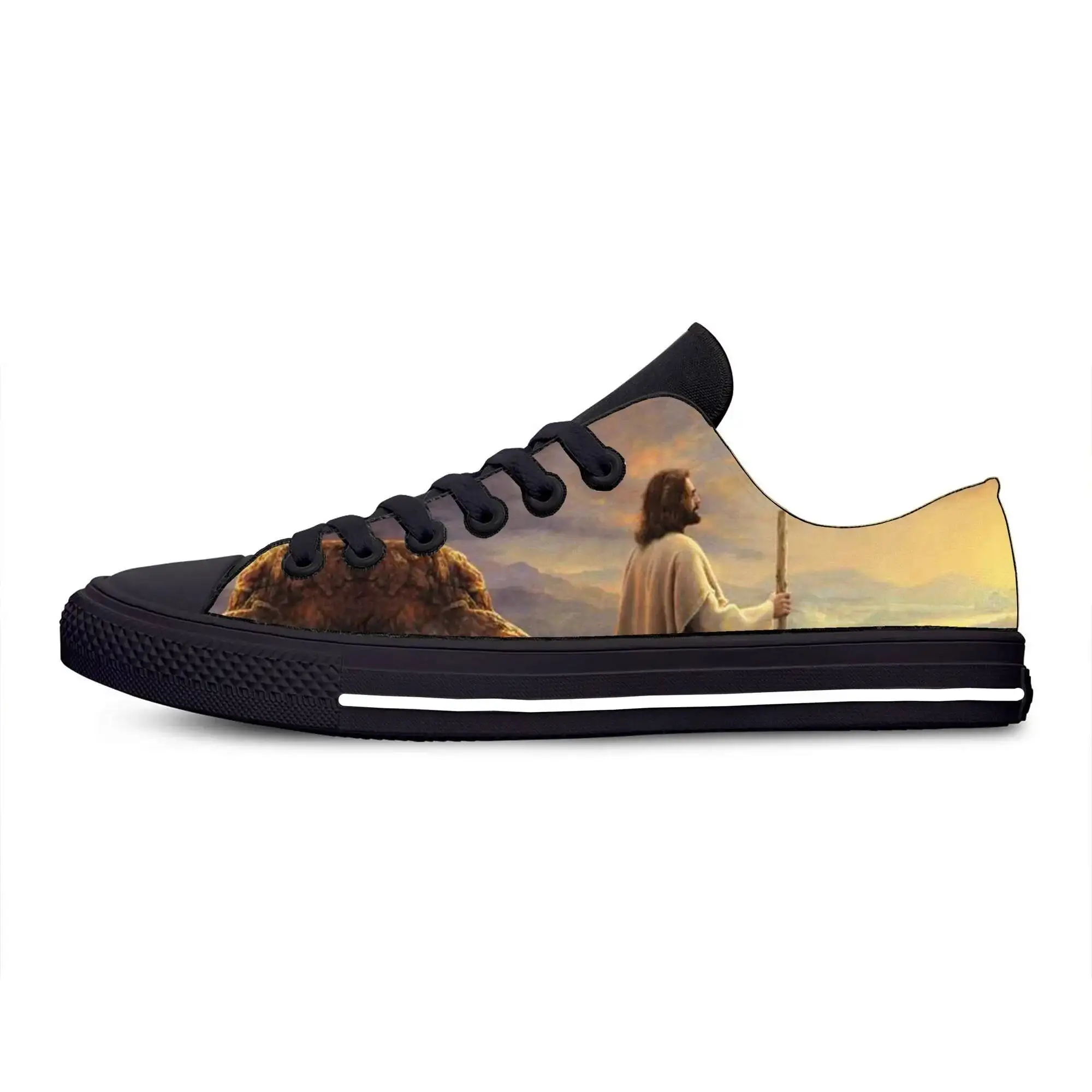 Hot Summer Christian God Lord Jesus Christ Religion Fashion Casual Cloth Men Women Sneakers Low Top Classic Board Shoes - view 2