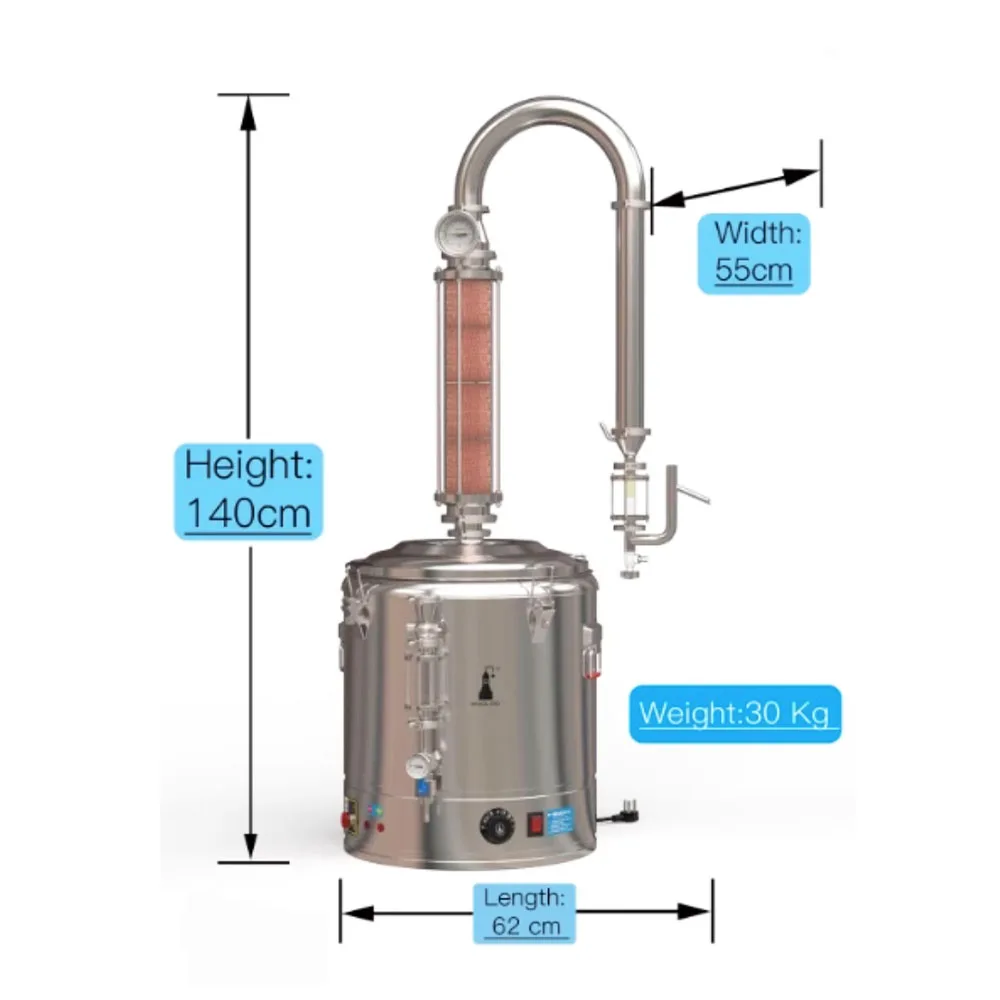 For Home Essential Oil Distillation Extraction Machine 50L Eucalyptus Citronella Grass Rose Lemon Lavender