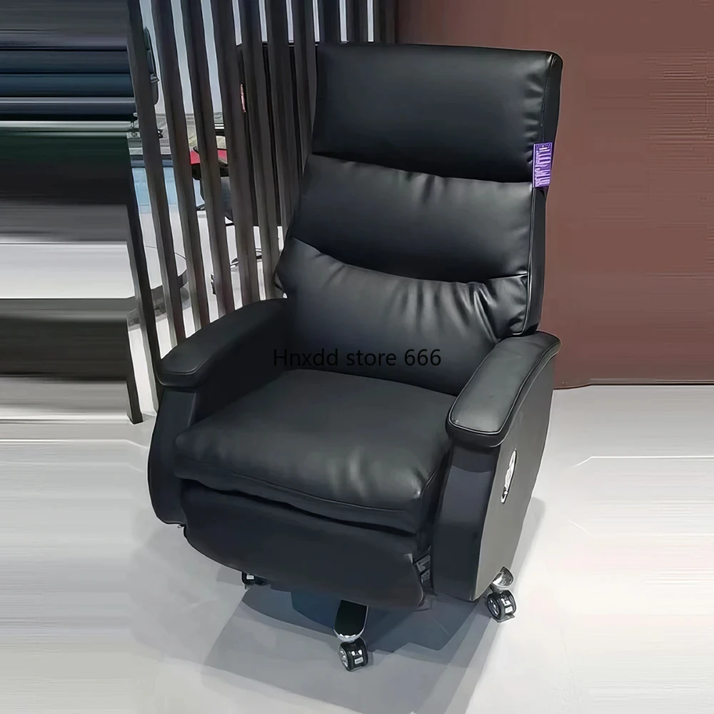 Office Electric Leather Executive Chair Can Lie Flat Nap High-End Business Executive Chair Comfortable for a Long Time