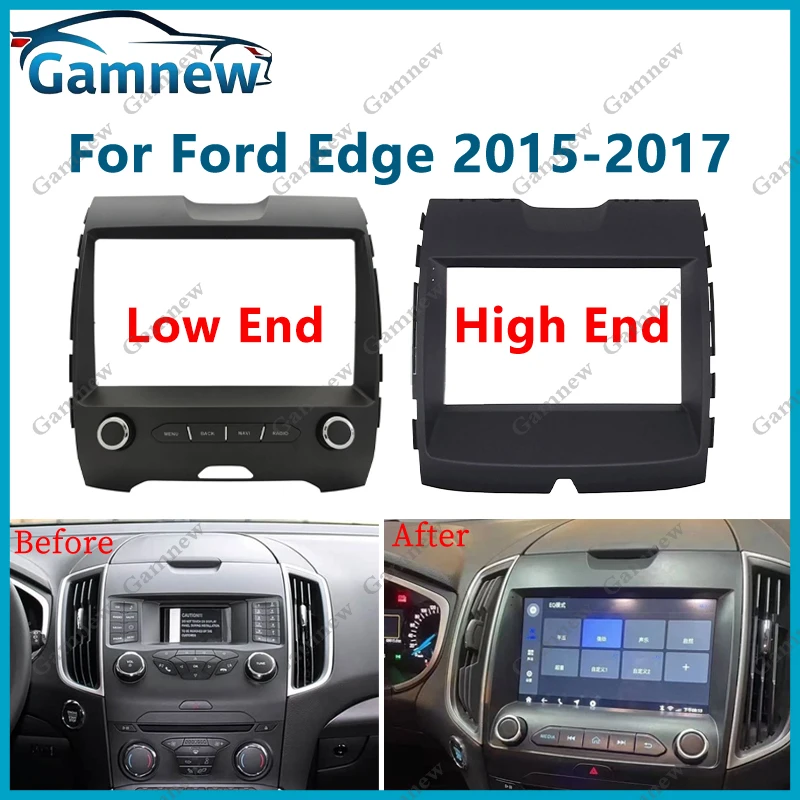 Gamnew 9 Inch Car Frame Fascia Adapter Canbus Box Decoder Android Radio Dash Fitting Panel Kit For Ford Edge 2015-2024