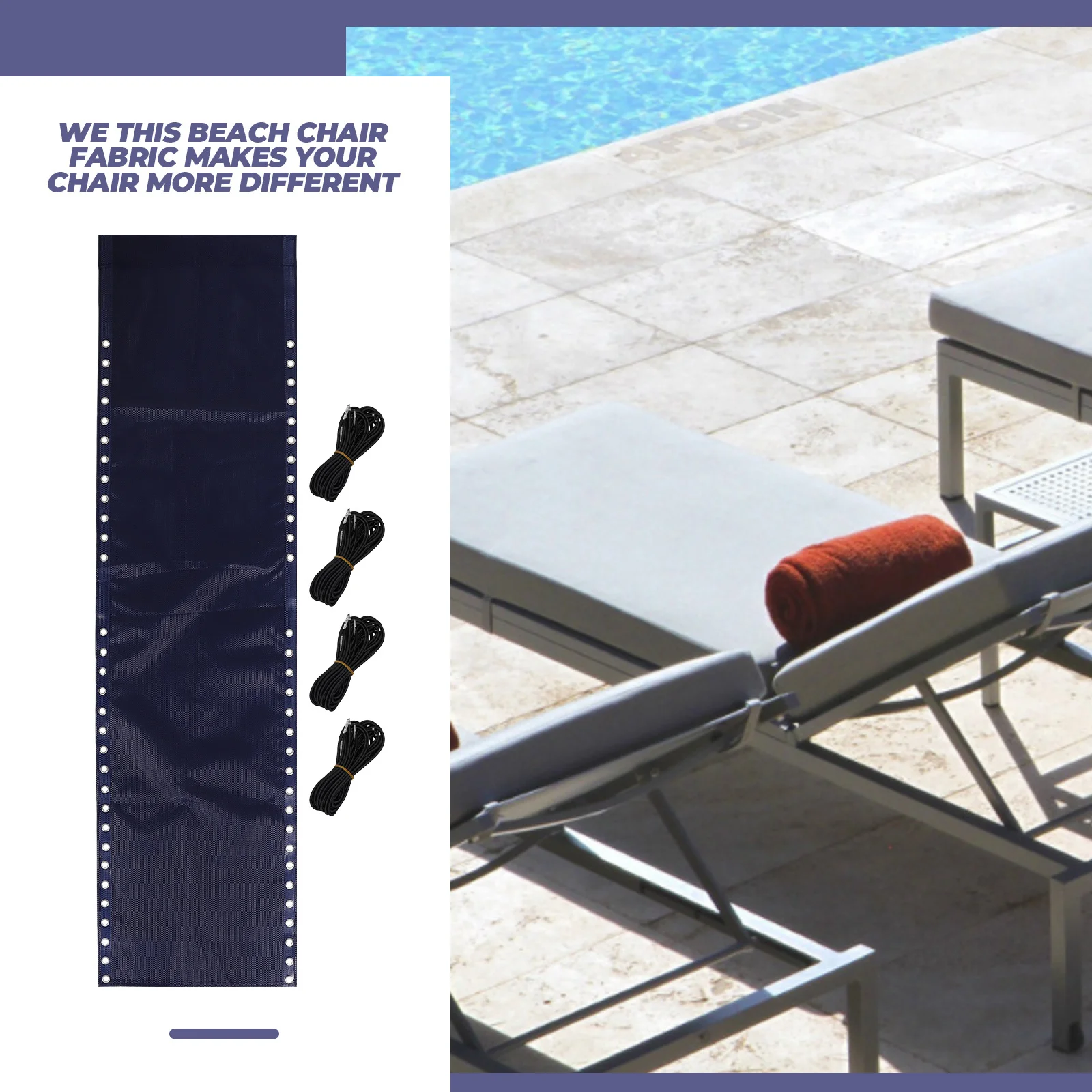 

Balcony Chair Replacement Fabric Portable Durable Breathable Folding Recliner Repair Cloth Outdoor Patio Chair Replacement