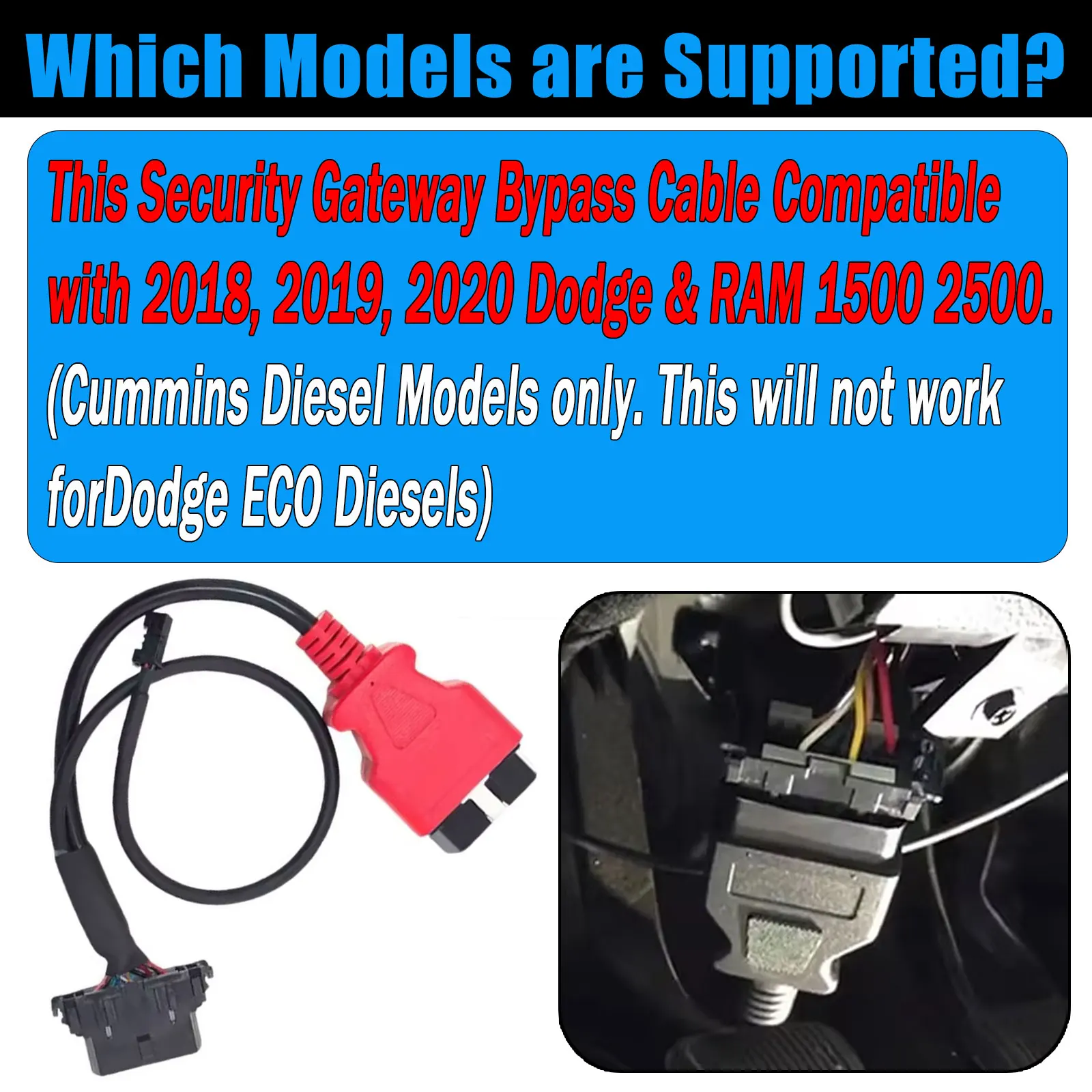 Security Gateway Cable For FCA Vehicle for Chrysler/Dodge/Ram/Jeep/Fiat/Maserati OBD2 Diagnostic Cable SGW Bypass Adapter Cable