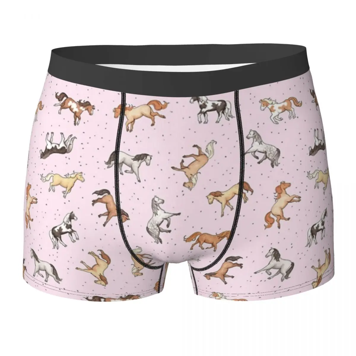 Boxer Underpants Shorts Scattered Horses Spotty On Cherry Blossom Panties Male Ventilate Underwear for Homme Man Boyfriend Gifts