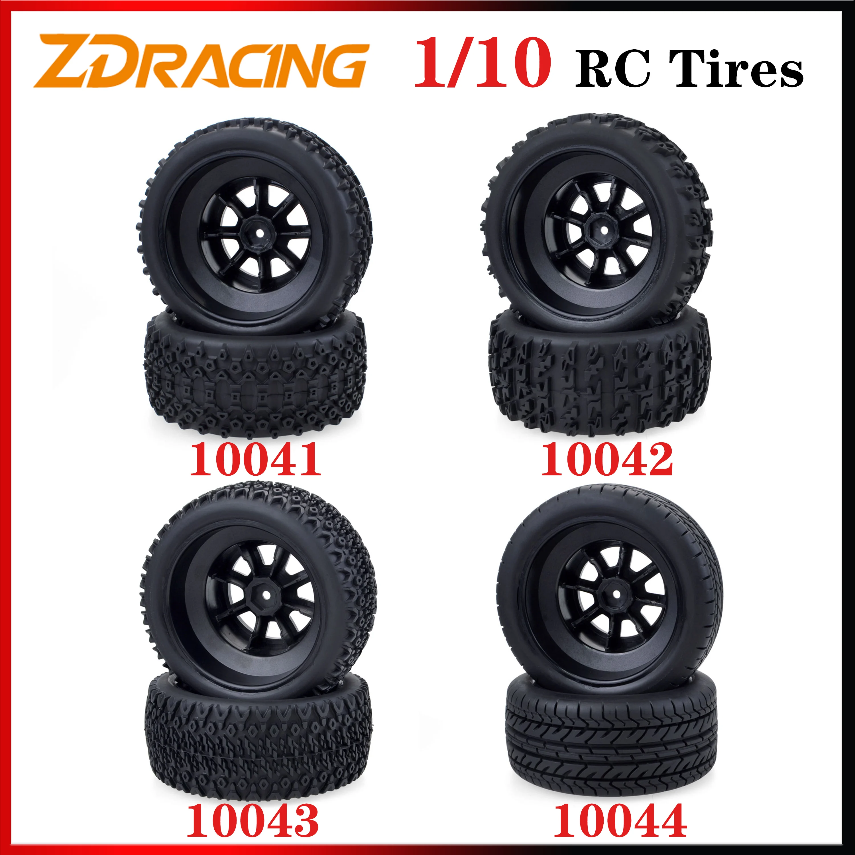 

ZD Racing 4PCS 1/10 110mm RC Short Course Truck Tires 12mm Hex Rubber Tyer for Traxxas Slash HPI VKAR Redcat HSP RC Car Buggy