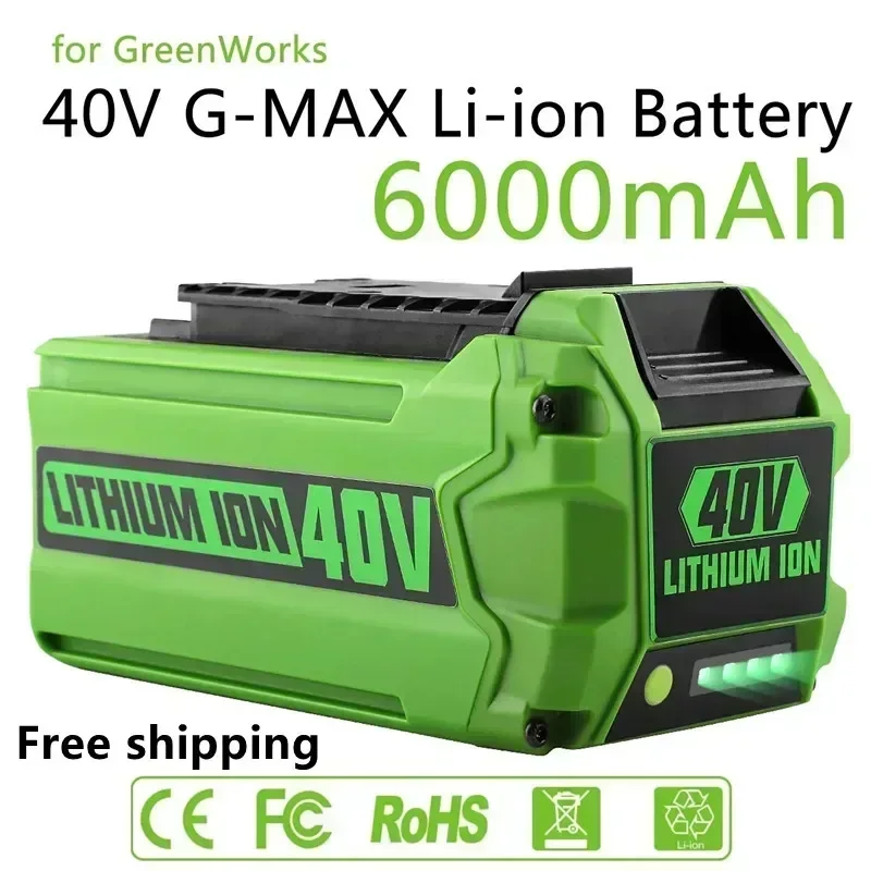 

For Greenworks 40V Batteries 6Ah GreenWorks G-MAX Li-ion Battery Manufacturer Replacement Battery for Lawn Mower Power Tools