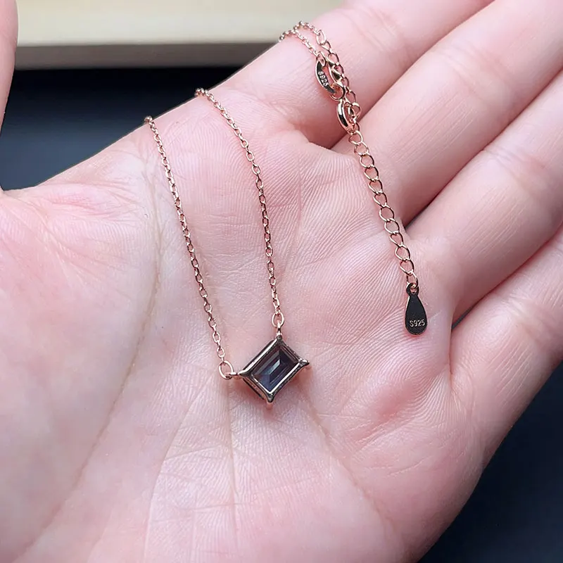 Real London Blue Topaz Pendant 6mm*8mm 1.2ct Natural Topaz Necklace Pendant 925 Silver Ring 18K Gold Blue Gemstone Jewelry - Image 4