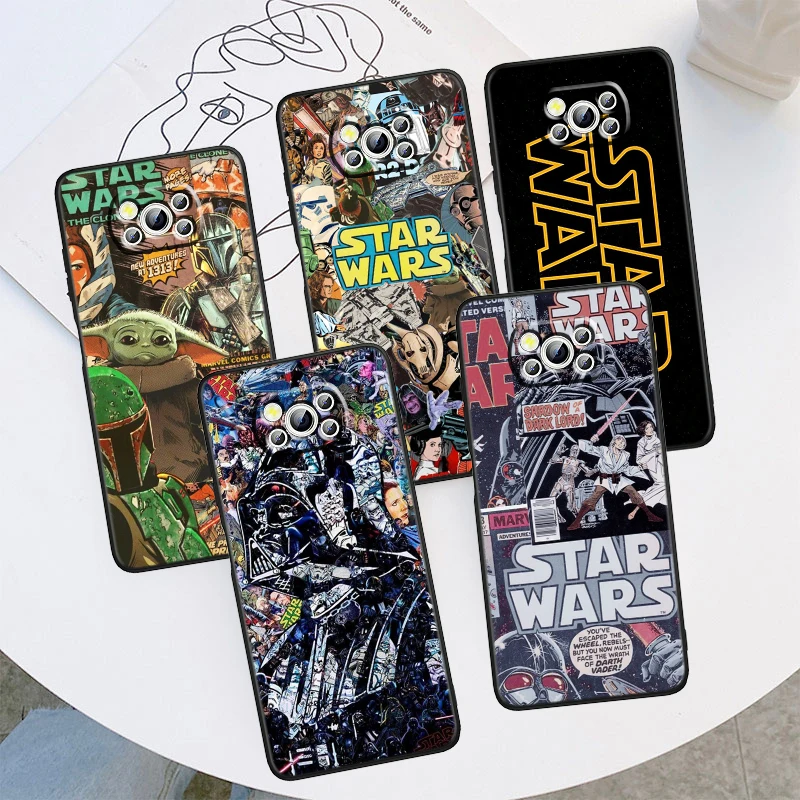 Anime Star Wars Jedi Phone Case For Xiaomi Mi Poco X5 X4 X3 M5 M5S M4 M3 F5 F4 F3 F2 C40 Pro GT NFC 5G Black Cover