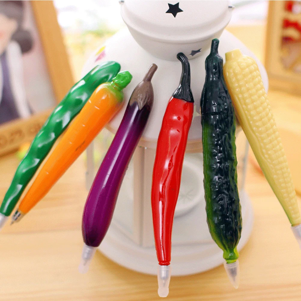 5Pcs Adorable Fruit Pens Long Lasting Student Stationery Supplies Writing Marking Cards Assorted Styles