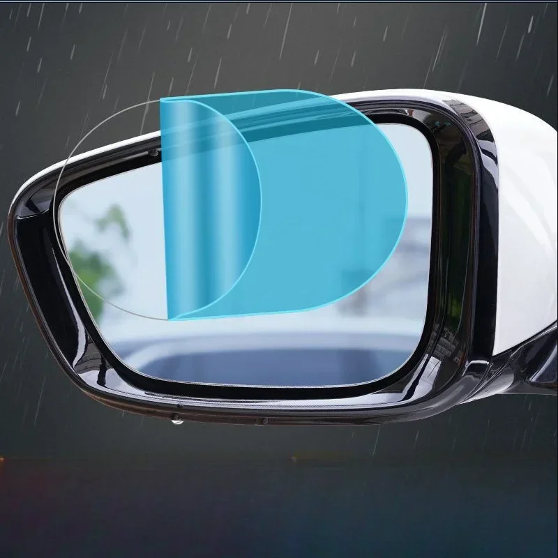 2Pcs Car Truck Rearview Mirror Rainproof Film Window Glass Anti-fog Waterproof Stickers Rainy Day Safe Driving Rain Proof Films