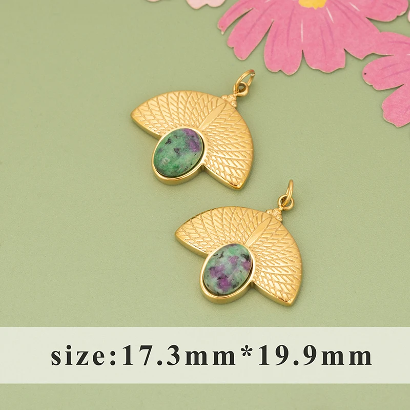 assoonas, 4 Stück/Set, MI61, wasserdichte Schmuckaccessoires, 316L-Edelstahl, Natursteine, Anhänger, Schmuckherstellung, DIY-Anhänger – Detail 6