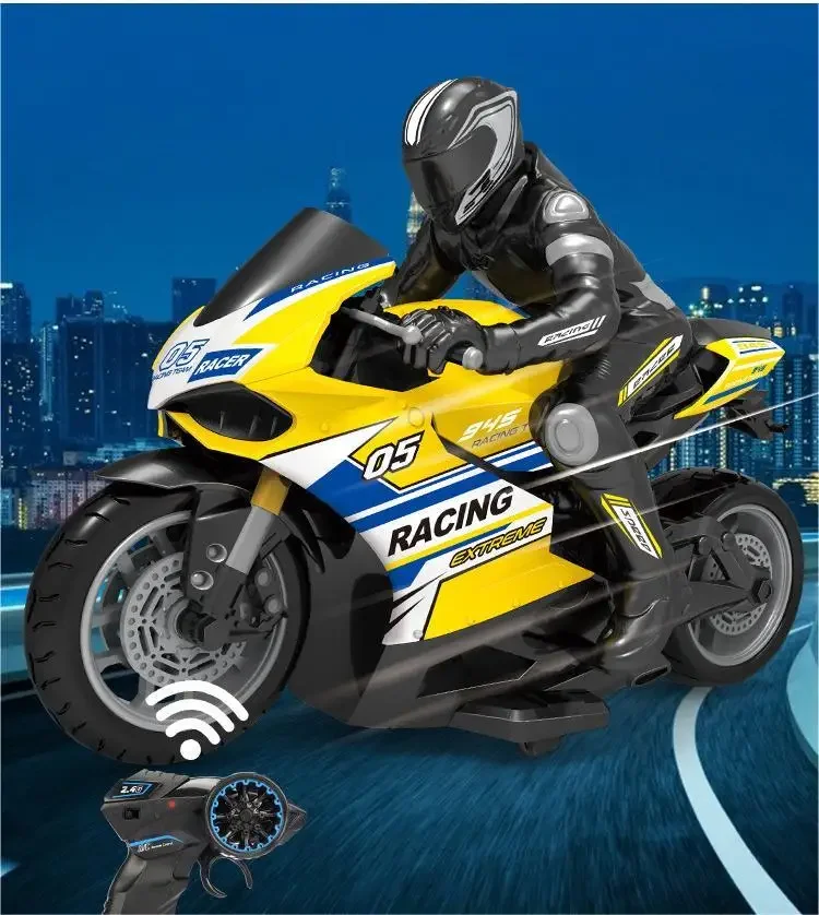 1:10 RC Motorcycle 4CH Electric Motor High Speed Remote Control Racing Motorcycle Drift Car Model Boy Xmas Gifts for Children