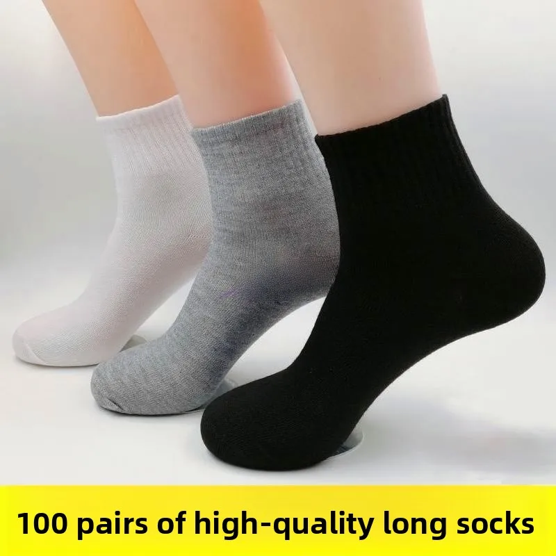 

100 пар одноразовых носков-невидимок унисекс из хлопка для работы и путешествий, с защитой от запаха, длинные, не требующие стирки, недорогие мужские короткие носки