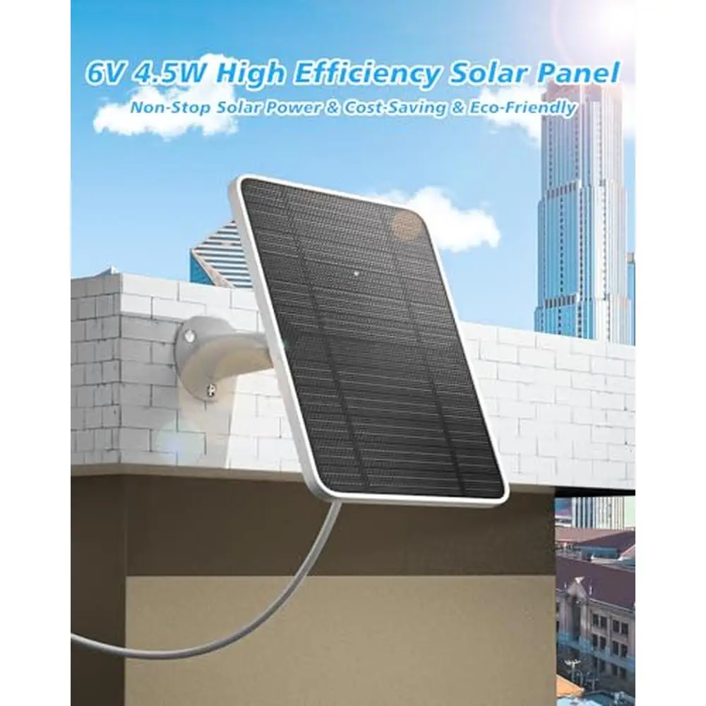 Arlo Camera Solar Panel Charger 6V 4.5W Power Output Magnetic Connector Rotatable Wall Mount IP65 Weatherproof Monocrystalline