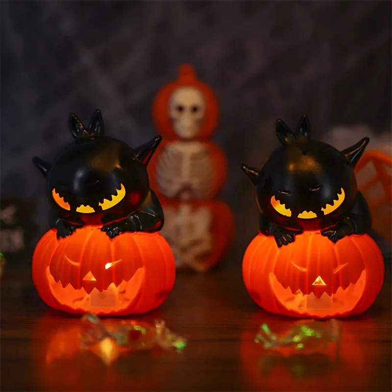 

TOPLIVING Easy Setup Halloween Decor Black Cat On Pumpkin Statue With LEDLight Eyeball Candle Holder Spooky Tabletop Decoration