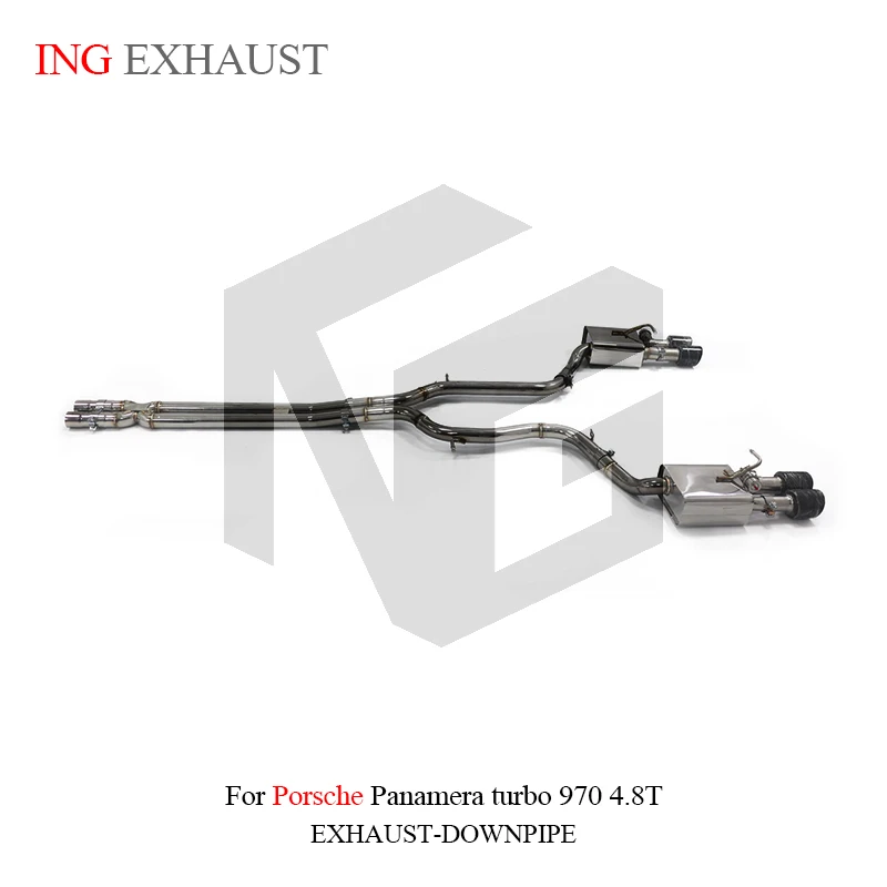 ING Stainless Steel Remote Valve Catback for Porsche Panamera turbo 970 4.8t Muffler Engine Branch Performance Exhaust System