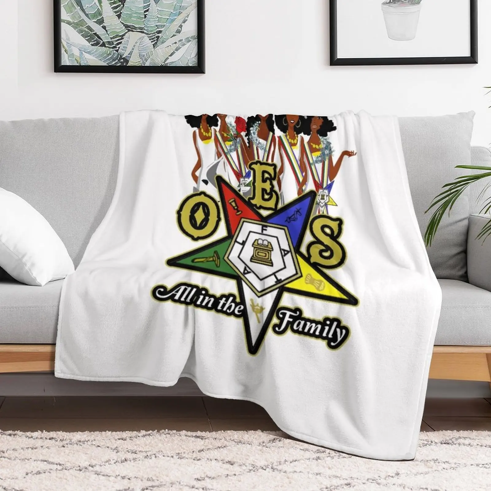 OES Order Of The Eastern Star Logo Sistars All In The Family Freemason Throw Blanket Softest Soft Beds For Sofa Thin Blankets