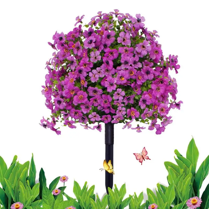 

Artificial Violet Flower Weatherproof Front Porch Decor Colorful Fake Shrubs Front Porch Plants For Home Hotel Farmhouse