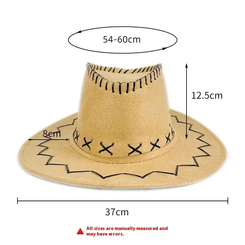 #1PC Women Men Cowboy Hat Western Suede Cowgirl Hats Fashion West Fancy Dress Party Headwear Unisex Cap Accessories