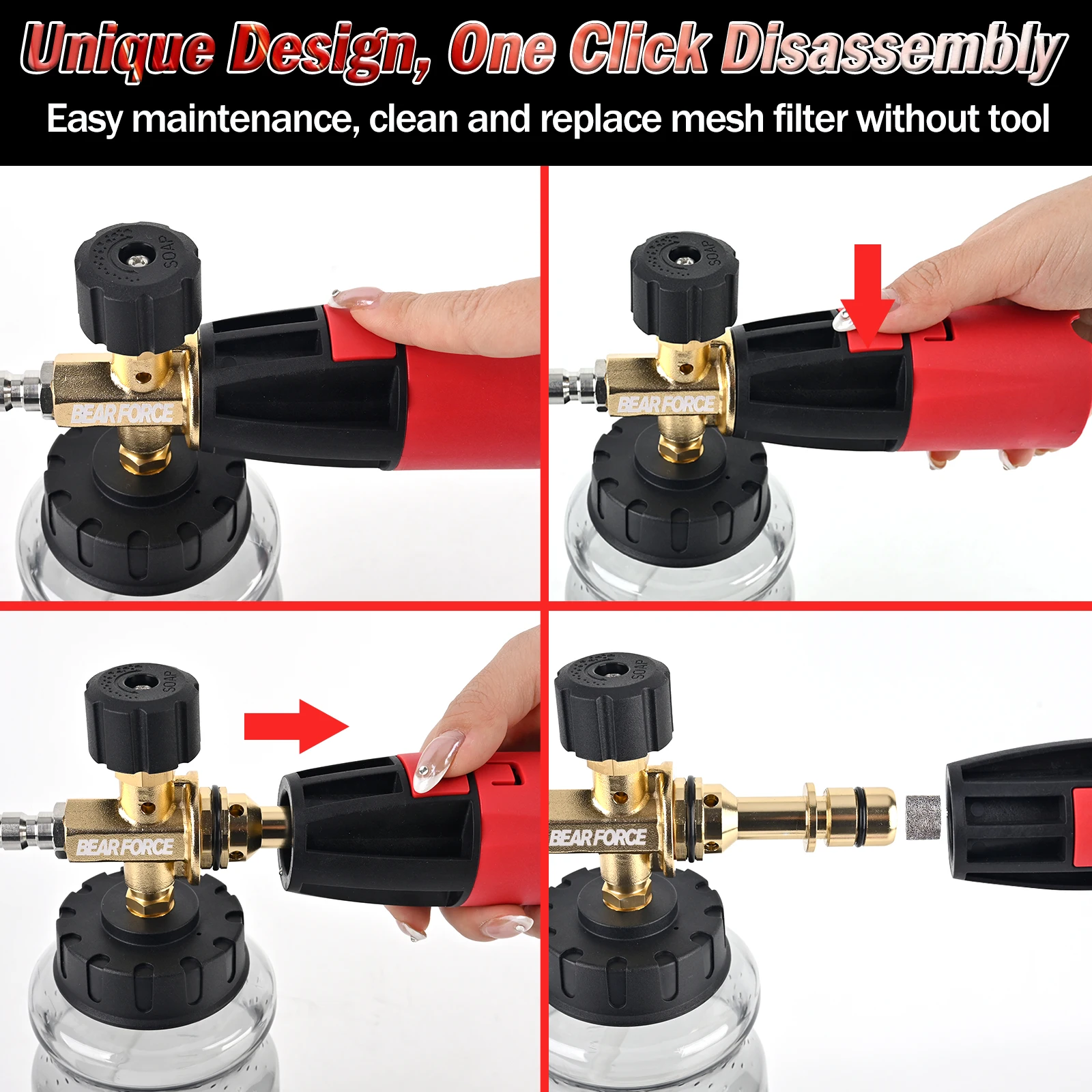 BEAR FORCE アルミ製スノーフォームキャノン、202 - Pressure Washer Foam Gun のレビューと価格