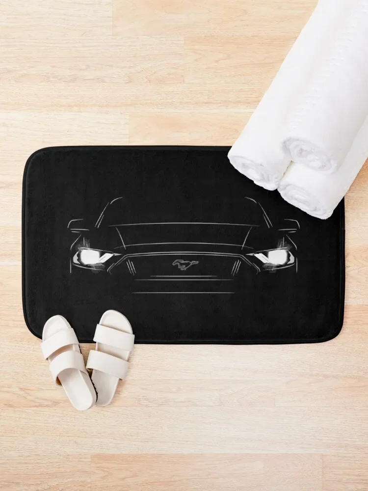 Mustang Front Outline Bath Mat Bathroom Utensils Entrance Carpet Mat