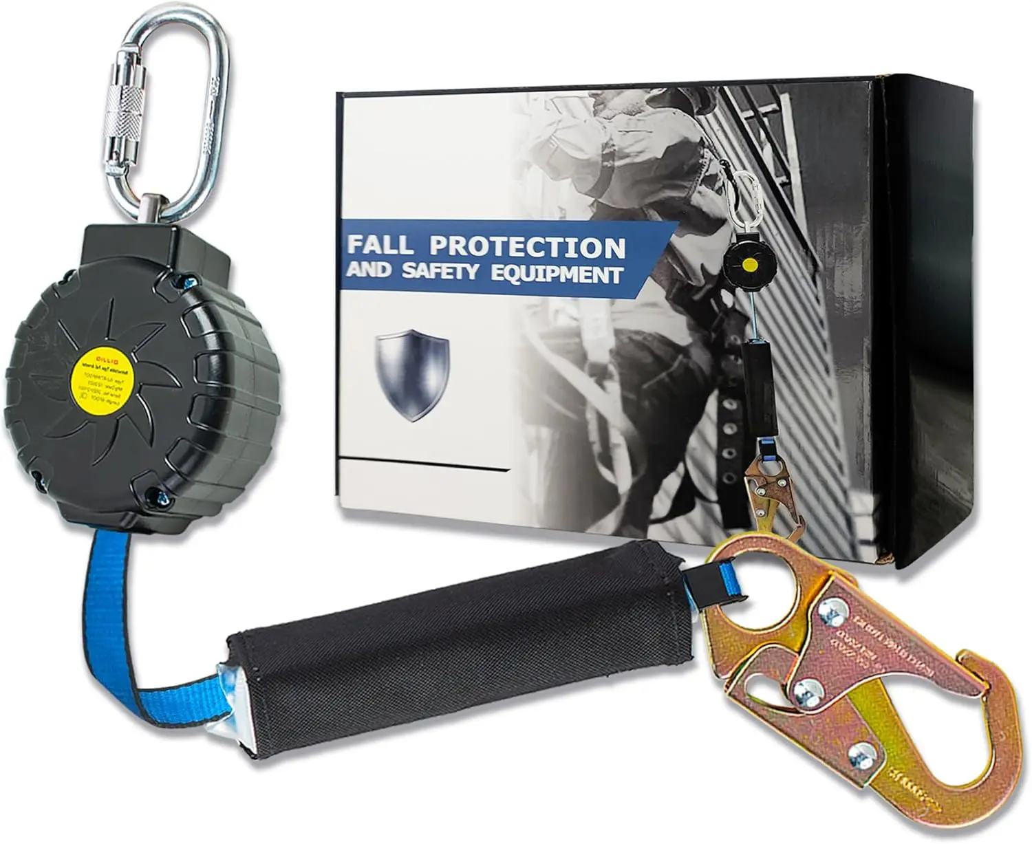 

Автоматический страховочный трос длиной 6 футов, полиэстеровая стропа с вертлюгом и стальными карабинами для строительной безопасности