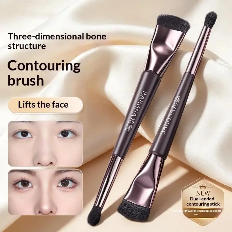 Dual Ended Contour Makeup Brush Luxury Soft Bristles 2-in-1  Tool Perfect Gift for Makeup Lover Daily Use
