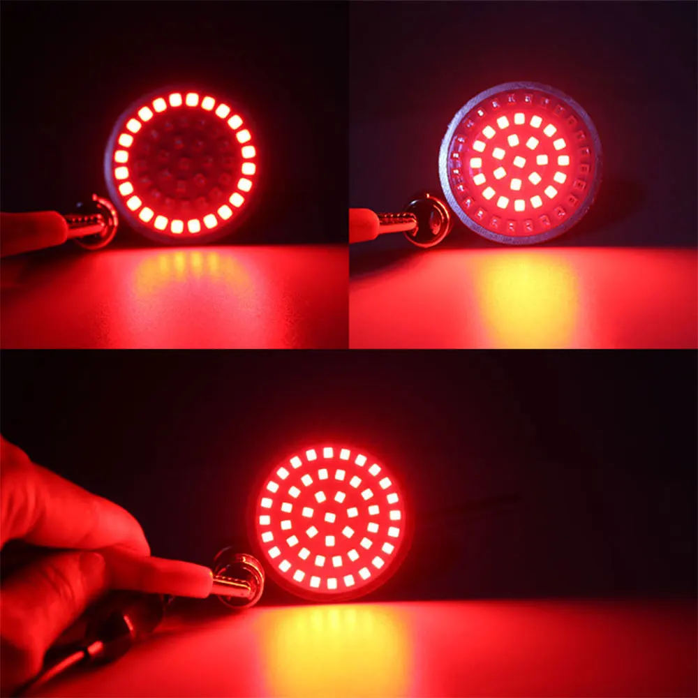 1PC Bullet Style 1156 1157 White Amber Dual-color LED Turn Signal Light Bulbs For Harley Davidson Softail Dyna Road Motorcycles image 6