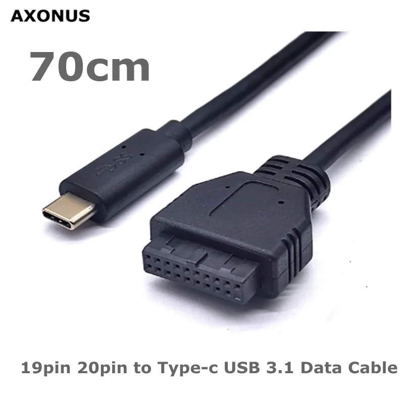 

Новый кабель USB3.0 на передней панели, 19-контактный, 20-контактный, кабель для передачи данных Type-c USB 3.1, используется для корпуса компьютера, адаптер мобильного жесткого диска 0,7 м