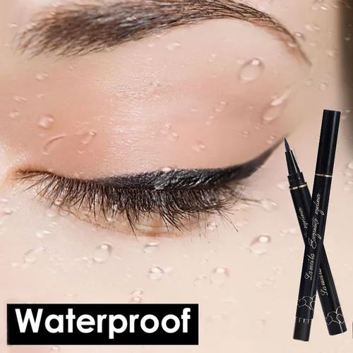 Imagen 2 del producto Lápiz Delineador de ojos negro de secado rápido, resistente al agua, duradero, no florece, delineador de ojos líquido ultrafino suave, herramienta de maquillaje de belleza para ojos