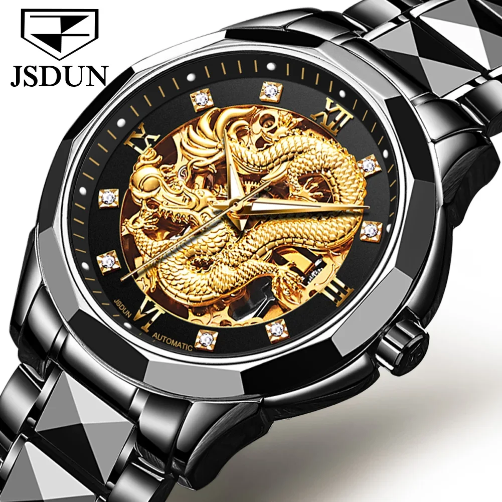 

JSDUN 8840 Waterproof Business Men Wristwatches Tungsten steel Strap Automatic Mechanical Watches For Men