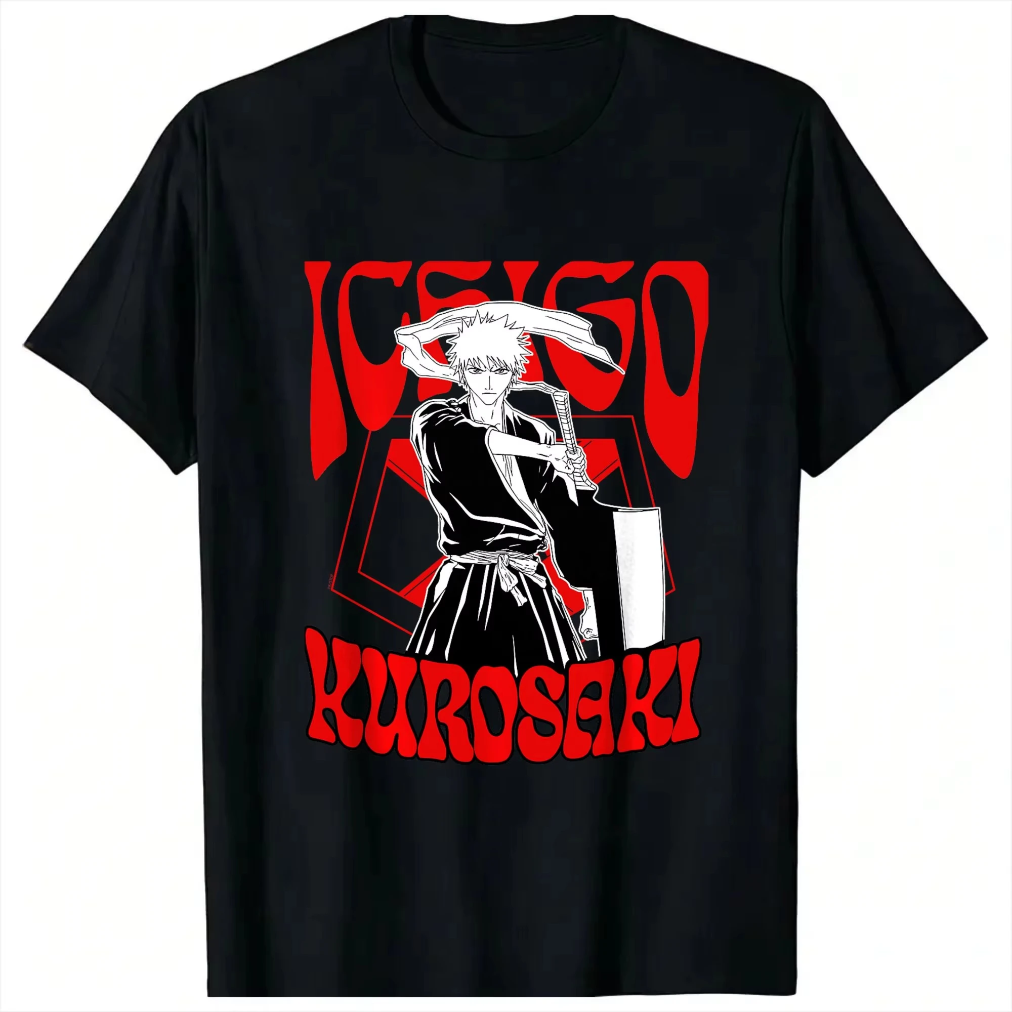 Summer Hot Sale Bleach Ichigo Kurosaki Anime T-shirts Y2K Men Women Gothic Vintage T-shirts Harajuku Cotton Oversized T-shirts