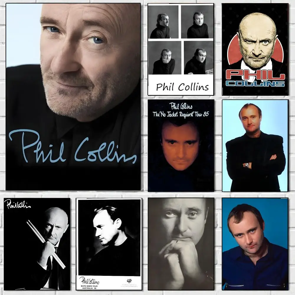 P-Phil Collins Poster HD Self-adhesive Waterproof DIY Decorative Painting For Home Living Room Bedroom Bathroom Wall Decor