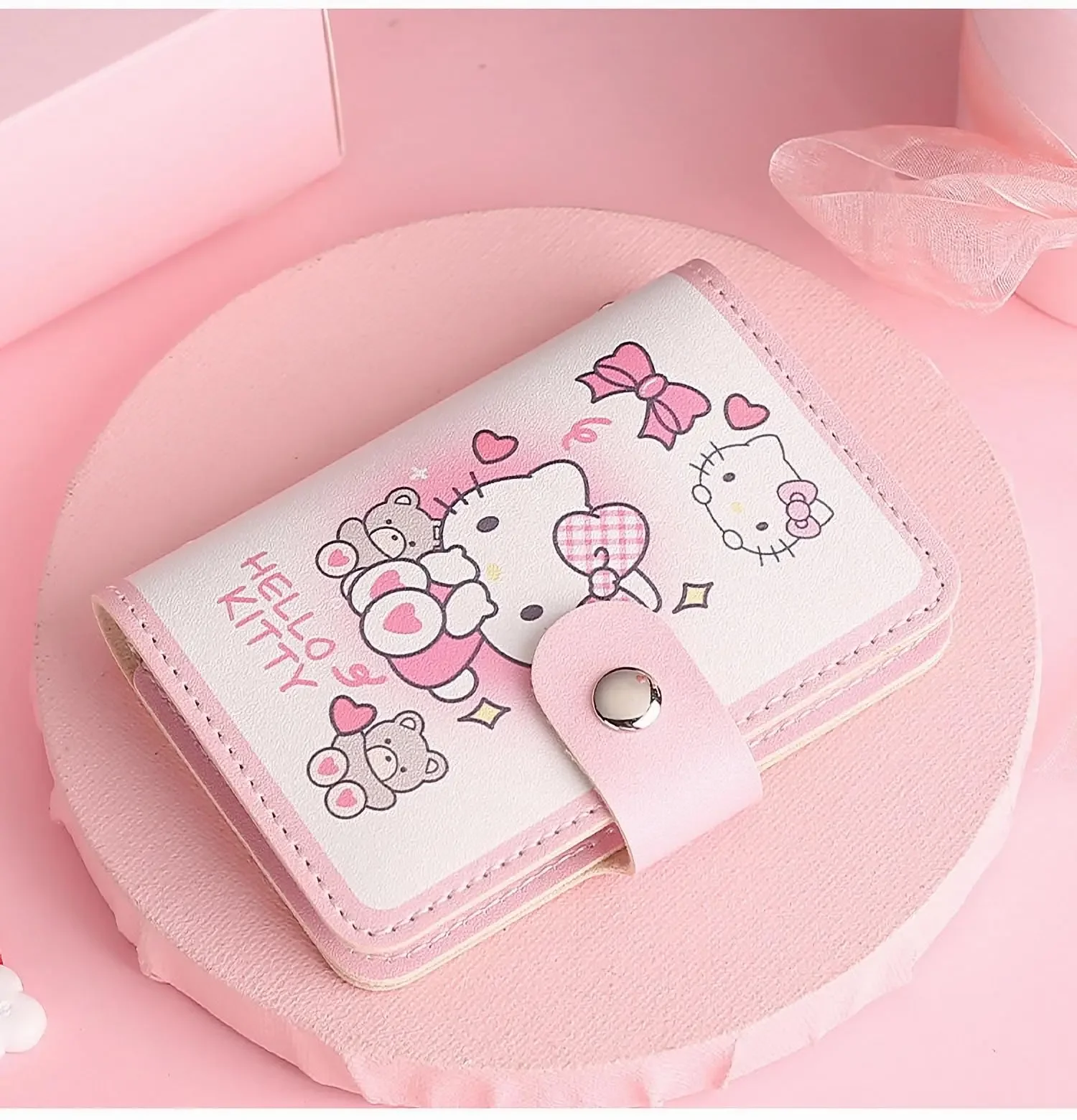 Sanrio Credit Card Holder Hello Kitty My Melody Mini Thin Leather Id Card Bag Soft Pu Wallet Organizer with 20 Card Slots Purse