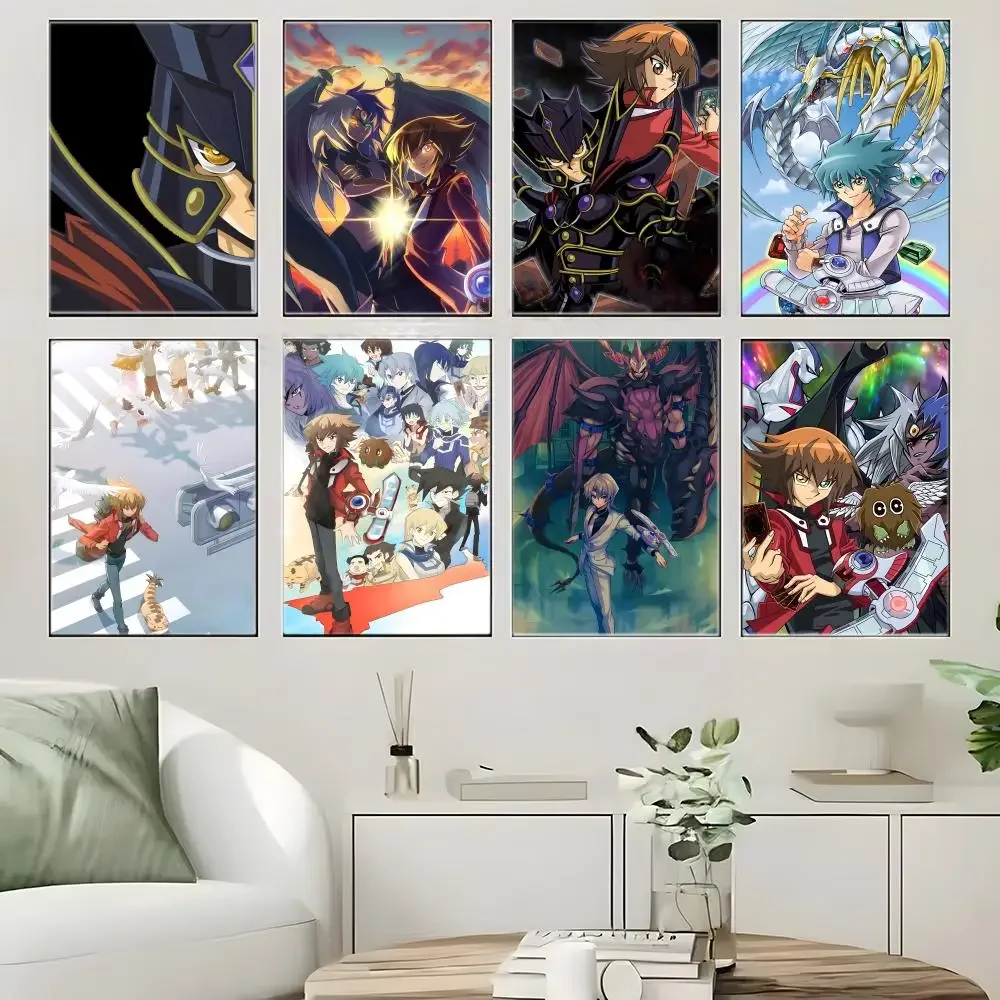 Trading Card Game Anime Y-Yu Gi Oh GX Poster Self-adhesive Art Waterproof Paper Sticker Coffee House Bar Room Wall Decor