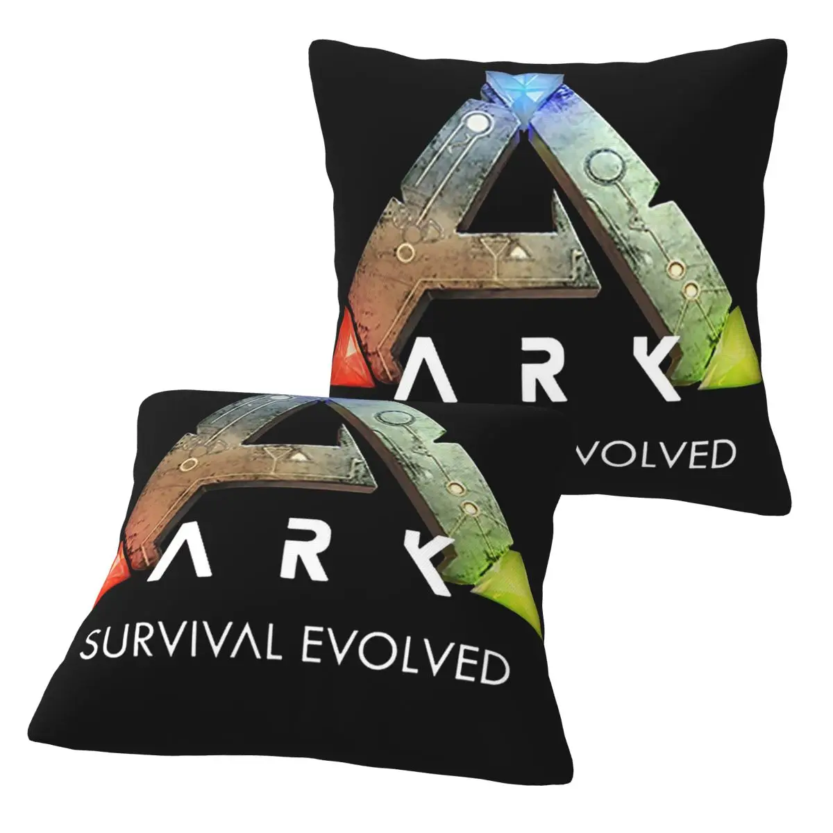 Ark Survival Evolved (أسود) 2 قطعة غطاء وسادة مربع وسادة بسحاب ديكور مريح رمي وسادة لغرفة النوم المنزلية #1