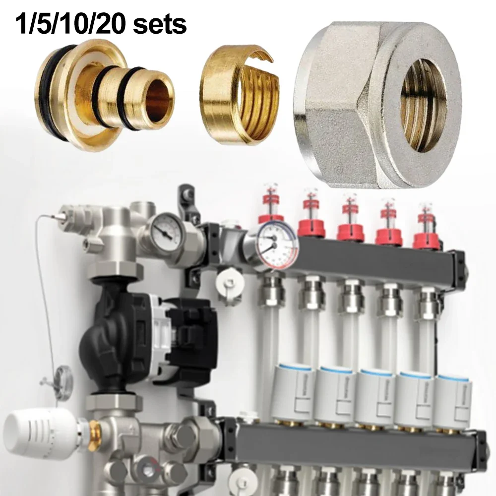 120 Sets of Reliable Underfloor Heating Manifold Connectors for 16mm Pipework Nickel Plated for Enhanced Longevity