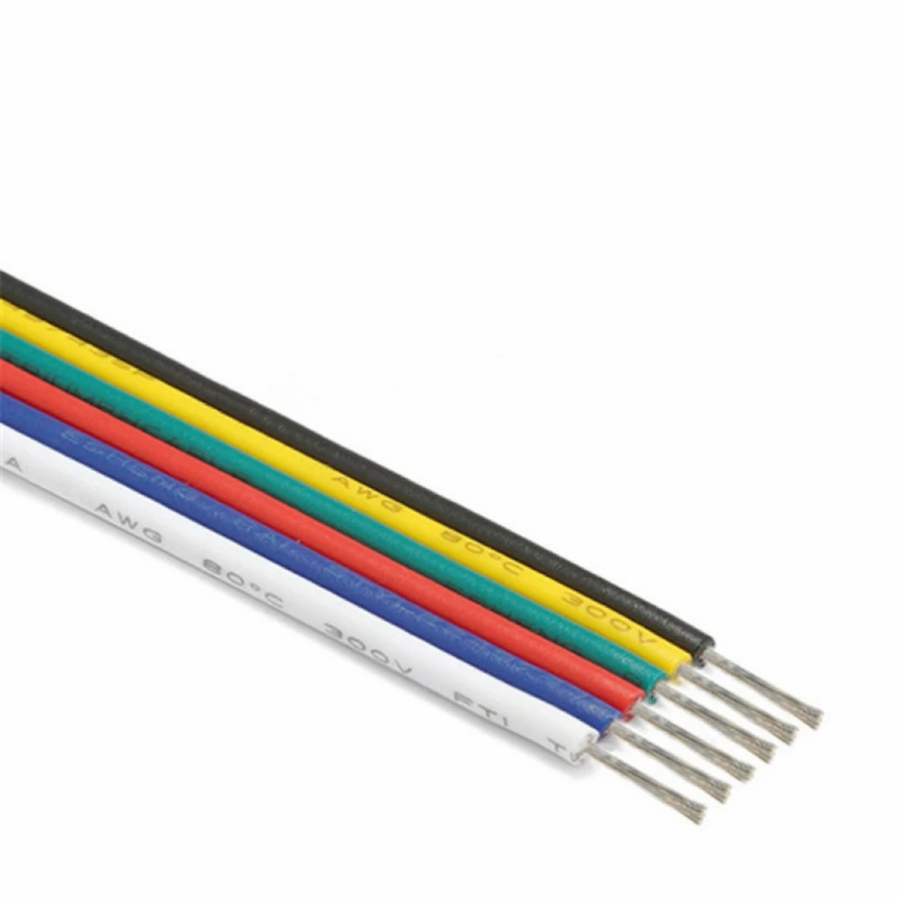 LED strip extension cable 2/3/4/5/6Pin RGB RGBWW CCT Dedicated ribbon cable light wire copper wire 18/20/22AWG 5/10/20meters