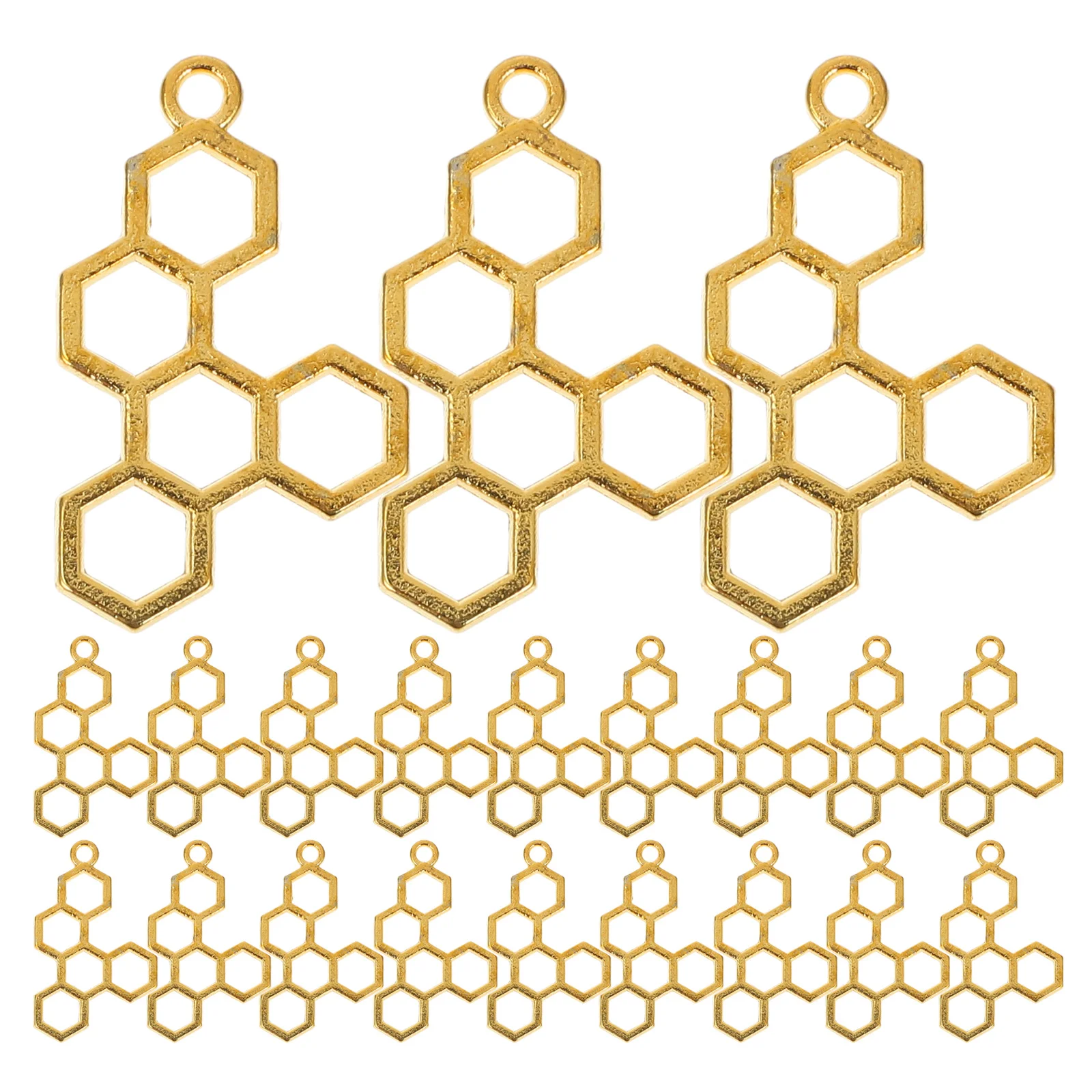 

50Pcs Hollow Honeycomb Charms DIY Jewelry Making Pendants Bulk for Bracelets Necklaces Earrings Craft Accessories