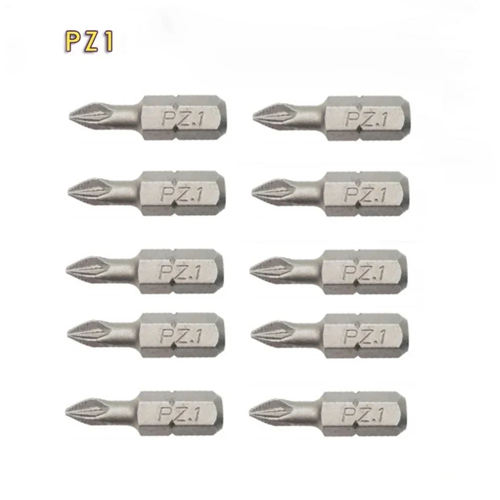 Alta Qualidade Driver Bit Set, PH Hex Shank, Parafuso Driver Bit, Anti Slip Broca, PH1, PZ1, PH2, PZ2, PH3, PZ3, 10 Pcs