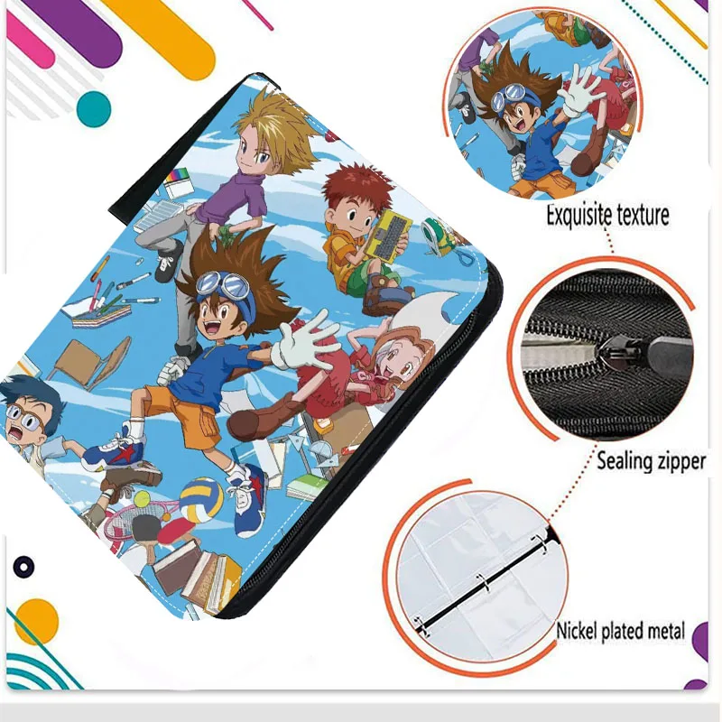 400-900pcs Digital Monster Cards Binder 4/9 Pocket Zipper Card Album Book Folder Digimon Adventure Cartoon Games Card Collection